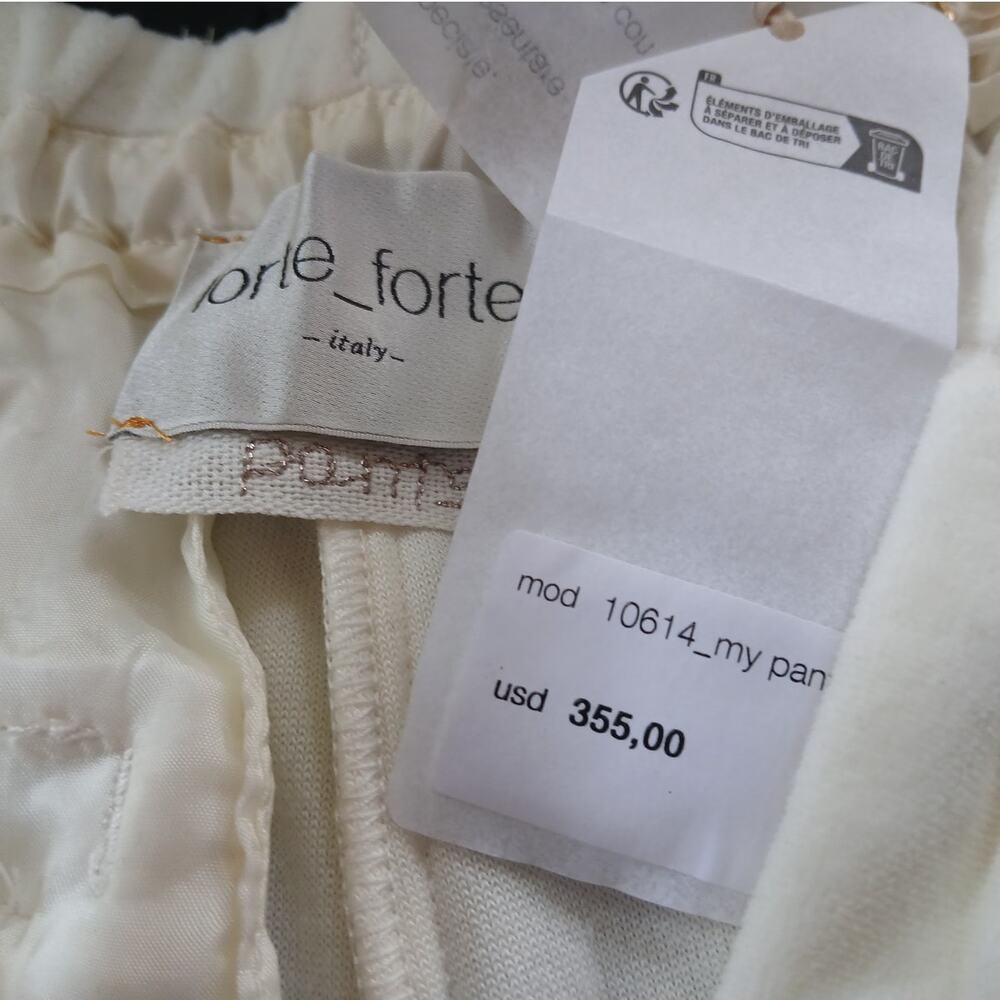 70% OFF NWT Forte_Forte Wide Leg Button Closure Pants Ivory 0  (Offers Stretch) - Picture 7 of 10